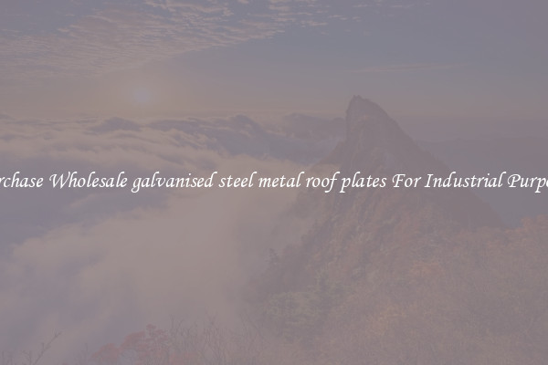 Purchase Wholesale galvanised steel metal roof plates For Industrial Purposes