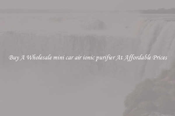 Buy A Wholesale mini car air ionic purifier At Affordable Prices