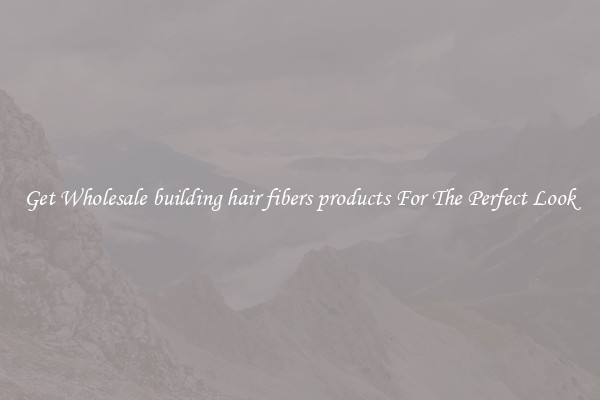 Get Wholesale building hair fibers products For The Perfect Look