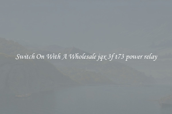 Switch On With A Wholesale jqx 3f t73 power relay