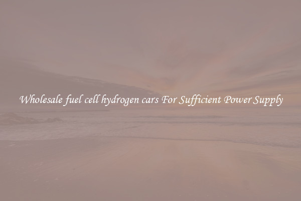 Wholesale fuel cell hydrogen cars For Sufficient Power Supply